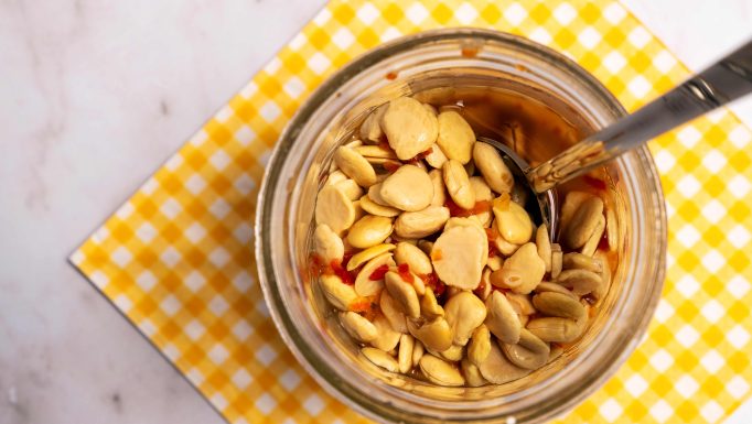 Lupin in jar